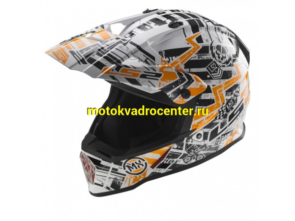 Купить  Шлем Кросс LS2 MX437 FAST VOLT BLACK YELLOW ORANGE (шт) (LS2 купить с доставкой по Москве и России, цена, технические характеристики, комплектация фото  - motoserp.ru