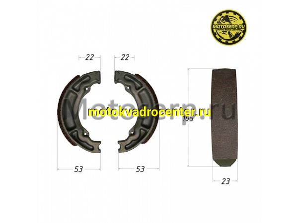 Купить  Колодки тормозные барабан d=105mm h=23mm  Suzuki Let&#039;s, AD-100 (ком) (MT K-977 купить с доставкой по Москве и России, цена, технические характеристики, комплектация фото  - motoserp.ru