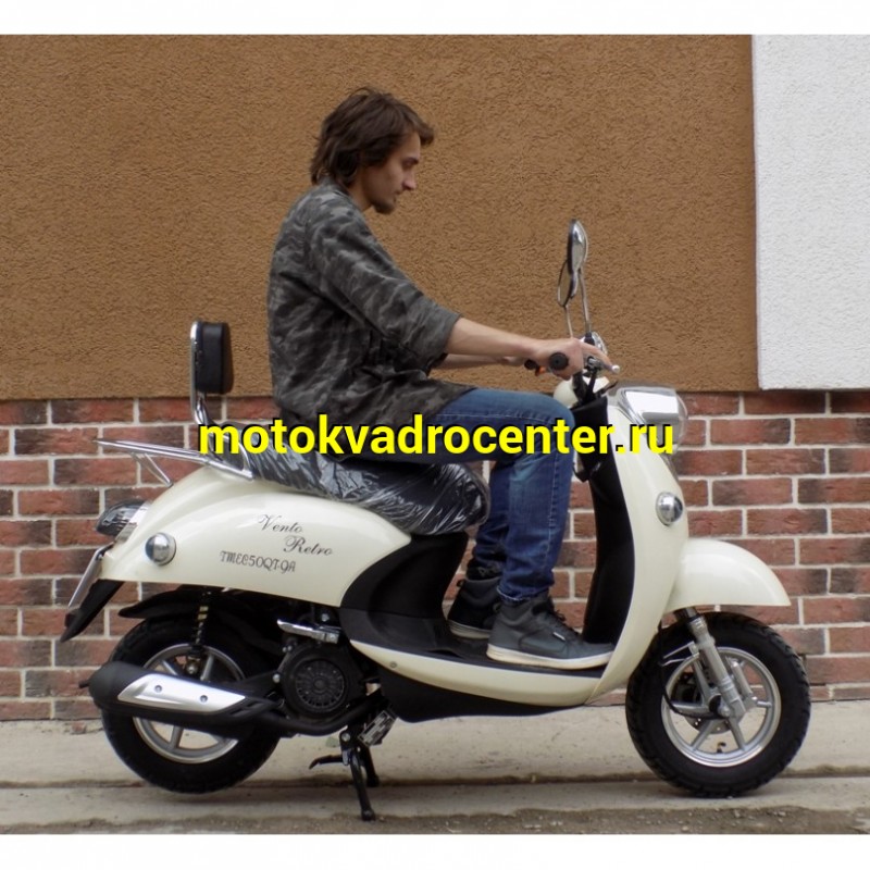 Купить  Скутер VENTO RETRO (Венто Ретро) 50cc; 1,5 местный, 4Т, возд. охлажд., диск/барабан, кол. 10"/10"(зал) (шт) 01500 (Vento купить с доставкой по Москве и России, цена, технические характеристики, комплектация фото  - motoserp.ru