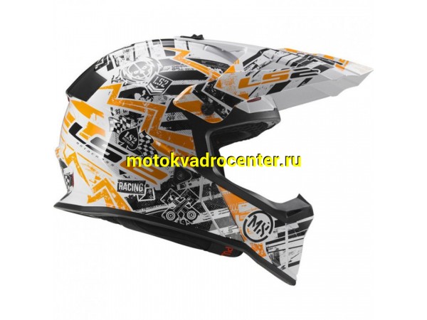 Купить  Шлем Кросс LS2 MX437 FAST mini GLITCH WHITE BLACK ORANGE S, L, M (шт) (LS2 купить с доставкой по Москве и России, цена, технические характеристики, комплектация фото  - motoserp.ru