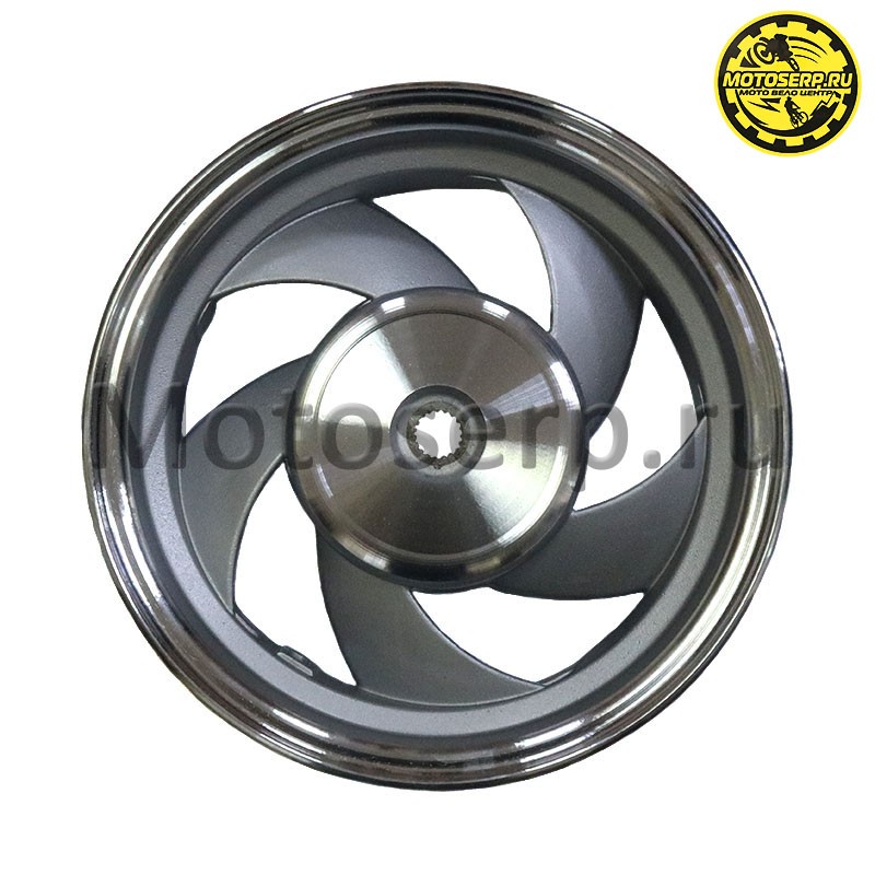Купить  Колесо 10" заднее (диск колеса) литое 2,50-10" 4так (19 шлиц) (бараб.торм 110мм) GRAND PRIX, Лео-125 125сс (шт) (MT купить с доставкой по Москве и России, цена, технические характеристики, комплектация фото  - motoserp.ru