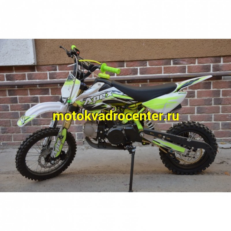 Купить  Питбайк Motoland APEX 10 зеленый (спортинв), 14/12, 4Т, 110cc, АВТОМАТ, эл-стартер, диск/диск (шт) (ML 11007 купить с доставкой по Москве и России, цена, технические характеристики, комплектация фото  - motoserp.ru