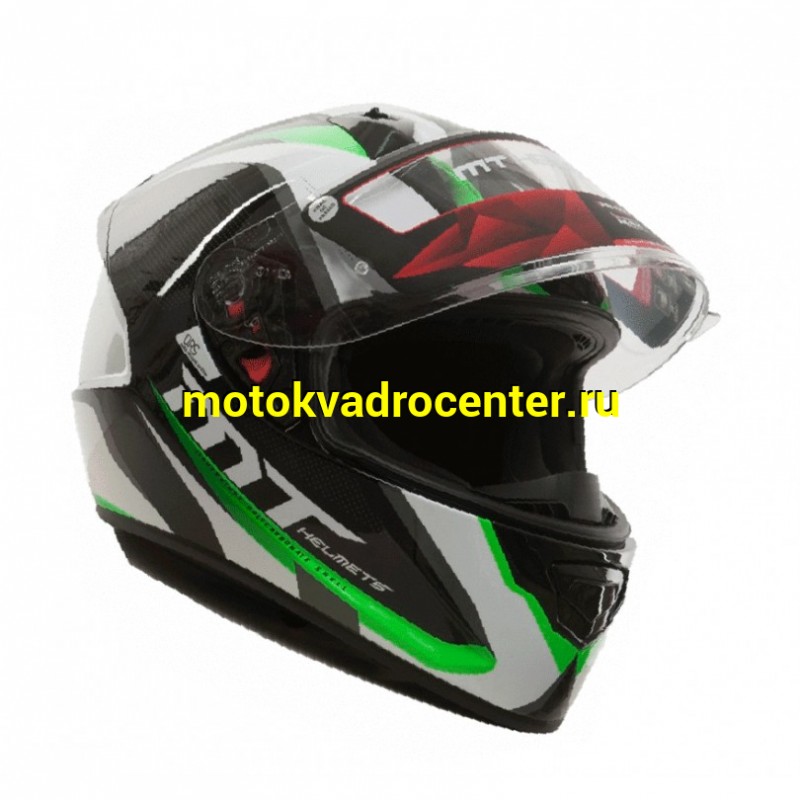 Купить  Шлем закрытый MT STINGER SPIKE Gloss Metallic Black White Fluo Green (XXL) интеграл (шт) (Мир 48012 купить с доставкой по Москве и России, цена, технические характеристики, комплектация фото  - motoserp.ru