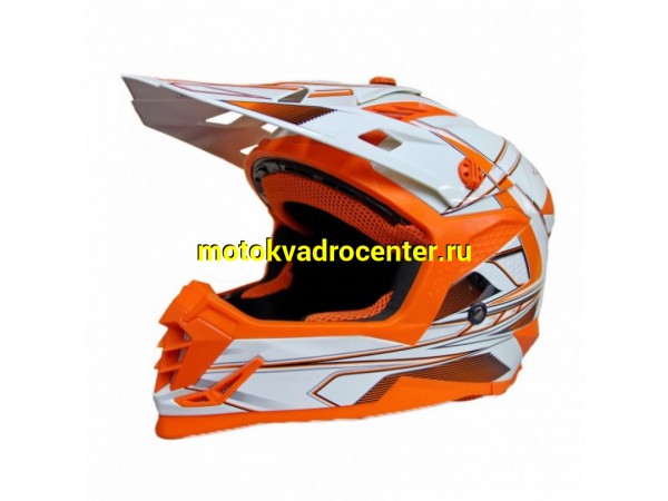 Купить  Шлем Кросс (Детский) Ataki SC-15 Rift Hi-Vis оранжевый/белый глянцевый  р-р YS (шт) (SM 880-3372 купить с доставкой по Москве и России, цена, технические характеристики, комплектация фото  - motoserp.ru