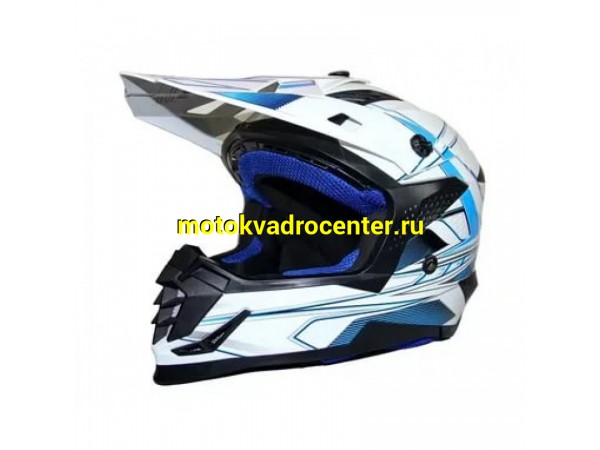 Купить  Шлем Кросс (Детский) Ataki SC-15 Rift Hi-Vis синий/белый глянцевый  р-р YS (шт) (SM 880-9619 купить с доставкой по Москве и России, цена, технические характеристики, комплектация фото  - motoserp.ru