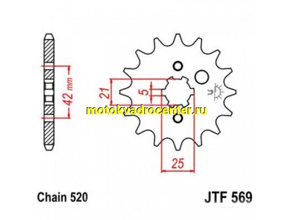 Купить  Звезда ведущая JTF569.13 KDX 250 JP(шт)  купить с доставкой по Москве и России, цена, технические характеристики, комплектация фото  - motoserp.ru