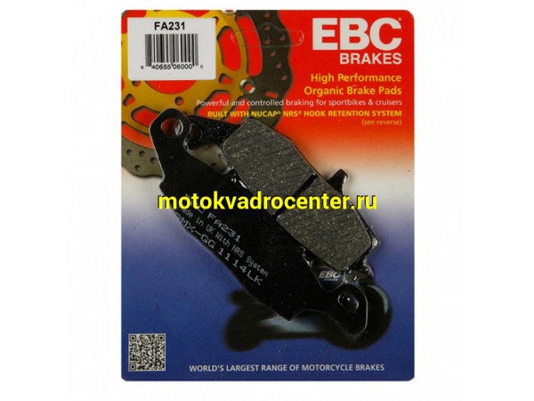 Купить  Колодки тормозные EBC FA231 JP 21-01293 (компл)  купить с доставкой по Москве и России, цена, технические характеристики, комплектация фото  - motoserp.ru