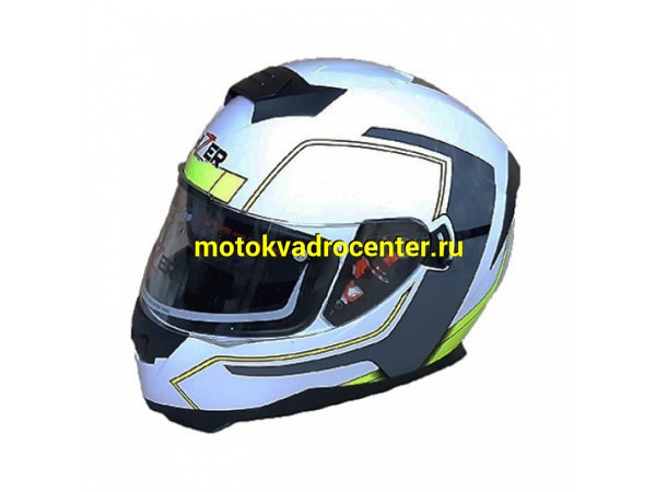 Купить  Шлем закрытый HIZER J5318 (L) #2 white/yellow (шт) (ML 13508 купить с доставкой по Москве и России, цена, технические характеристики, комплектация фото  - motoserp.ru