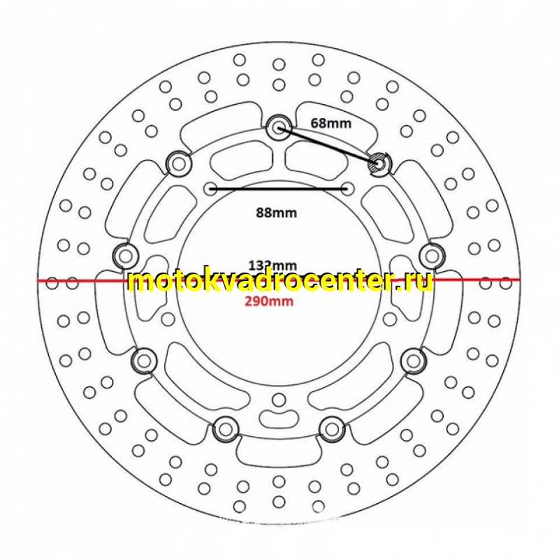 Купить  Диск тормозной Ferodo FMD0394RX (290x132) (отв:5x88) (шт)  (0 купить с доставкой по Москве и России, цена, технические характеристики, комплектация фото  - motoserp.ru