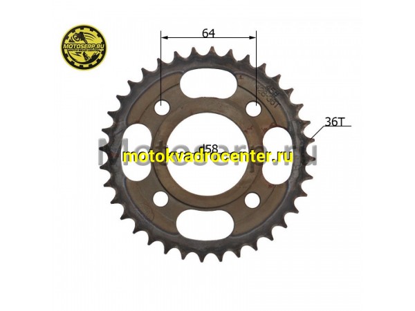 Купить  Звезда ведомая голая (венец) (428-36) (428-36T D-58mm, 4x64mm) SM-PARTS (шт) (SM 687-9836 купить с доставкой по Москве и России, цена, технические характеристики, комплектация фото  - motoserp.ru