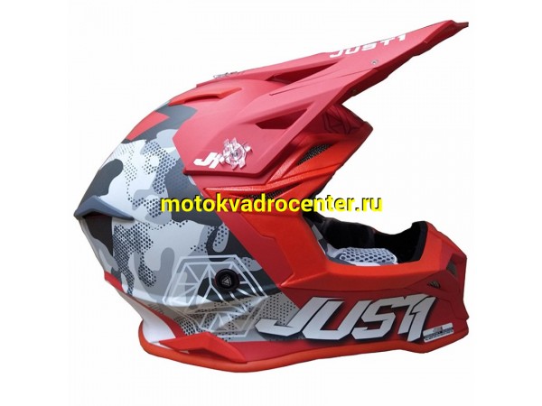 Купить  Шлем Кросс JUST1 J39 Kinetic камуфляж/серый/красный матовый (2021) L (шт) (SM 941-4513 купить с доставкой по Москве и России, цена, технические характеристики, комплектация фото  - motoserp.ru