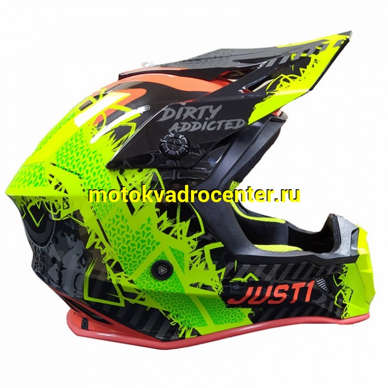 Купить  Шлем Кросс JUST1 J38 MASK Hi-Vis желтый/красный/черный глянцевый (2021) S (шт)  (SM 941-7707 купить с доставкой по Москве и России, цена, технические характеристики, комплектация фото  - motoserp.ru