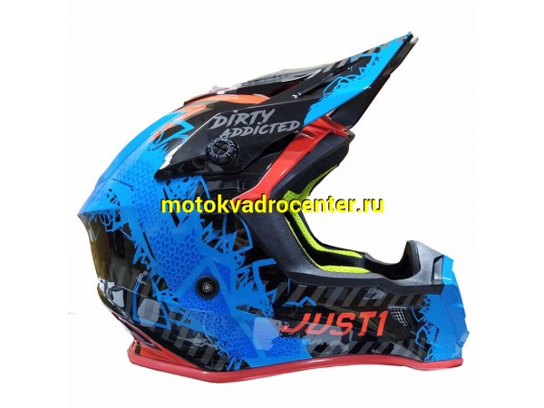 Купить  Шлем Кросс JUST1 J38 MASK синий/красный/черный глянцевый (2021) L (шт)  (SM 941-4984 купить с доставкой по Москве и России, цена, технические характеристики, комплектация фото  - motoserp.ru