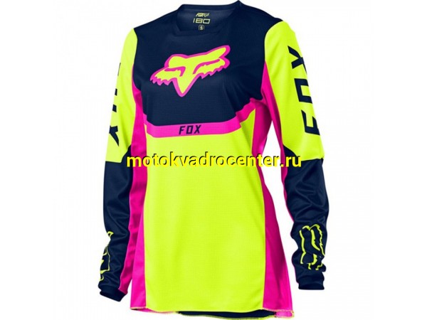 Купить  Джерси (футболка для мотокросса) Fox 180 Voke Youth Girls Jersey Flow Yellow YL (25866-130-YL) подростковая (шт) (Fox УТ-00005581 купить с доставкой по Москве и России, цена, технические характеристики, комплектация фото  - motoserp.ru