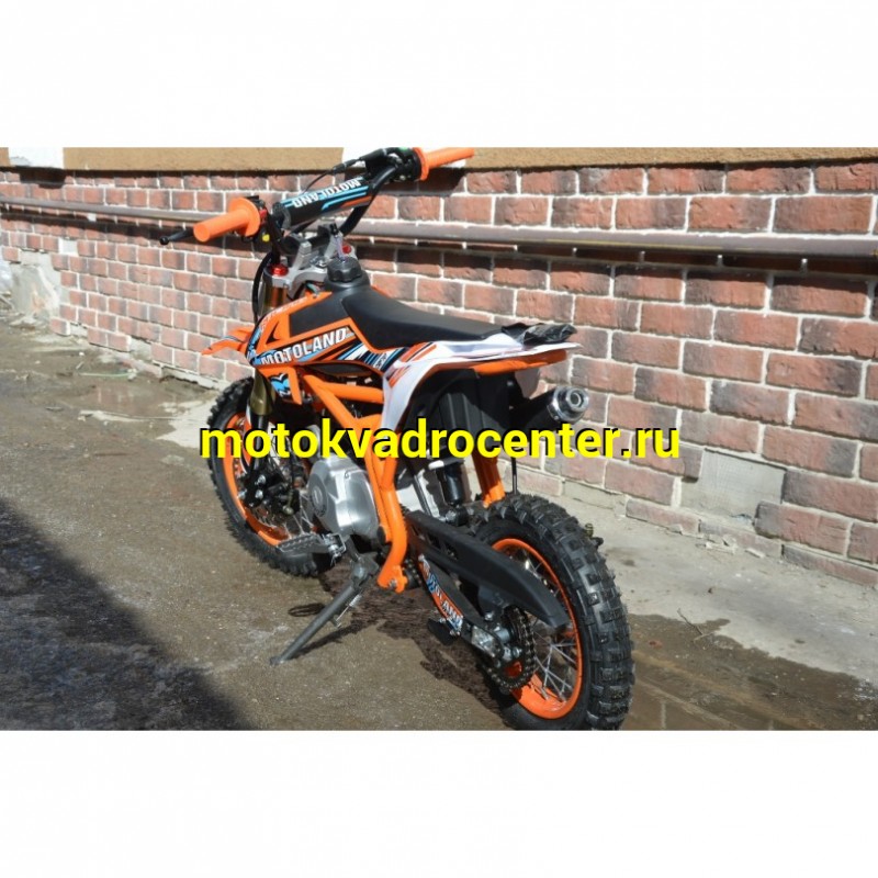 Купить  Питбайк Motoland CRF 10 (спортинв), 70сс, 4Т, оранжевый, .возд.охл., АВТОМАТ, эл-стартер, диск/диск ,12"/10" (шт) (ML 18649 купить с доставкой по Москве и России, цена, технические характеристики, комплектация фото  - motoserp.ru