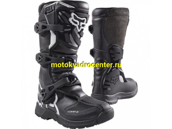 Купить  Мотоботы кросс. Fox Comp 3 Youth Boot Black, Y2, 2021 (18238-001-2) подростковые  (Ч/З) (пара) (Fox  купить с доставкой по Москве и России, цена, технические характеристики, комплектация фото  - motoserp.ru