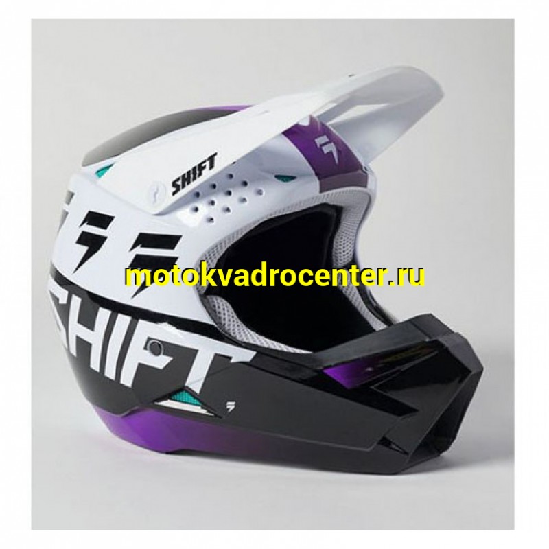 Купить  Шлем Кросс (Детский) Shift White Label UV Youth Helmet White/Ultraviolet, YM (26379-476-YM)  (шт) (Fox УТ-00011113 купить с доставкой по Москве и России, цена, технические характеристики, комплектация фото  - motoserp.ru