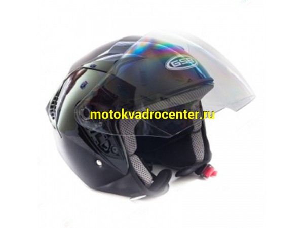 Купить  Шлем открытый  со стеклом GSB G-249 BLACK GLOSSY р-р S (шт) (0 купить с доставкой по Москве и России, цена, технические характеристики, комплектация фото  - motoserp.ru