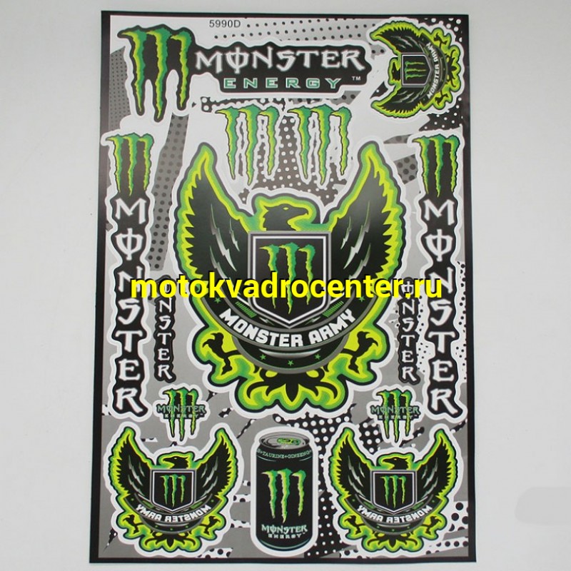 Купить  Наклейки (набор) MONSTER ENERGY (30х45см) (шт) (MT N-673 купить с доставкой по Москве и России, цена, технические характеристики, комплектация фото  - motoserp.ru