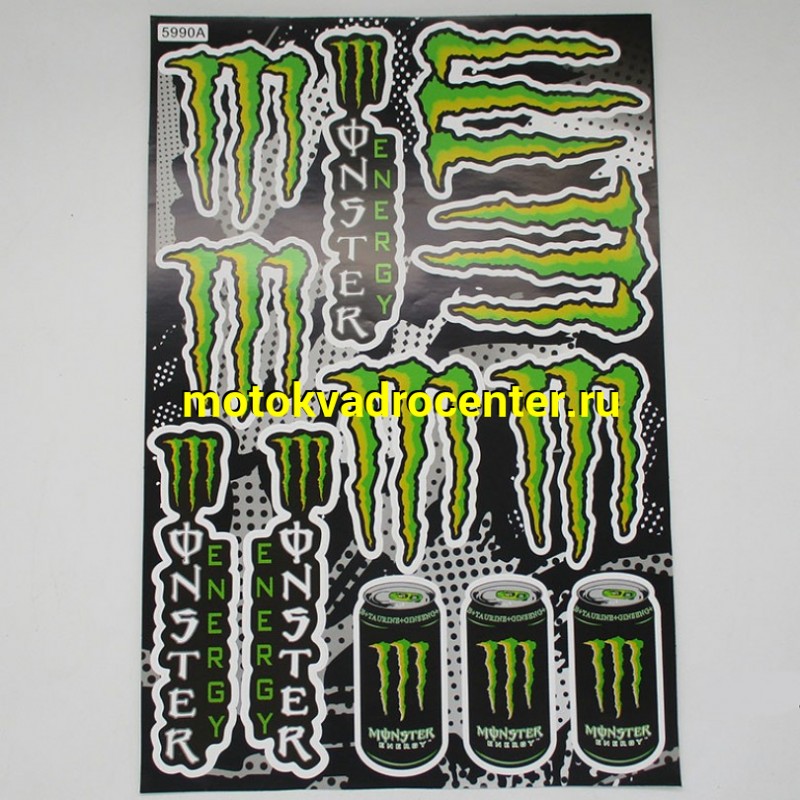 Купить  Наклейки (набор) MONSTER ENERGY (30х45см) (шт) (MT N-695 купить с доставкой по Москве и России, цена, технические характеристики, комплектация фото  - motoserp.ru