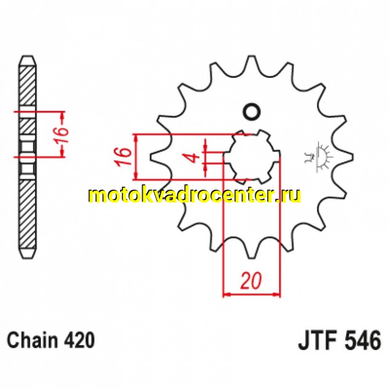 Купить  Звезда ведущая JTF546.15  (шт) (JP купить с доставкой по Москве и России, цена, технические характеристики, комплектация фото  - motoserp.ru