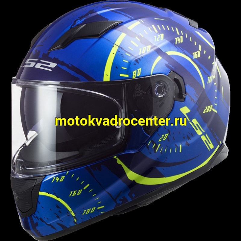 Купить  Шлем закрытый LS2 FF320 STREAM EVO Tach gloss blue hi-vis yellow (S) интеграл (шт) (LS2 купить с доставкой по Москве и России, цена, технические характеристики, комплектация фото  - motoserp.ru