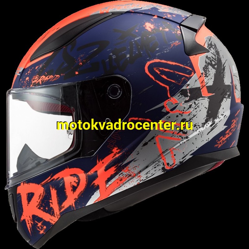 Купить  Шлем закрытый LS2 FF353 RAPID NAUGHTY Matt Blue Fluo Orange (M) интеграл (шт) (LS2 купить с доставкой по Москве и России, цена, технические характеристики, комплектация фото  - motoserp.ru