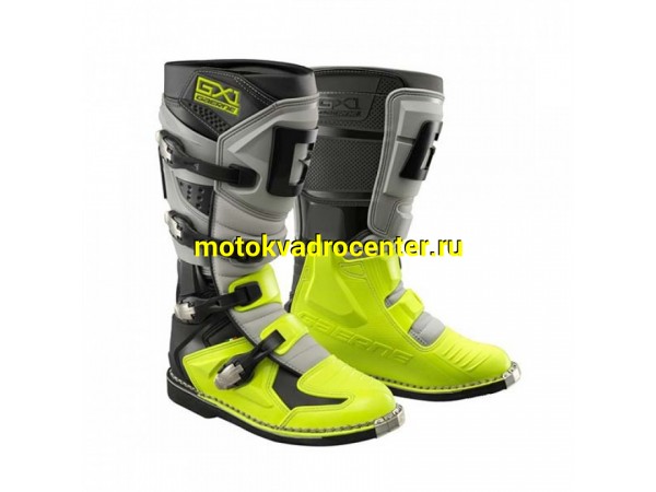 Купить  Мотоботы кросс. GAERNE GX-1 Hi-Vis (защ. голени), желтый/серый/черный р-р 43" (Ч/З) (пара) (SM 953-7266 купить с доставкой по Москве и России, цена, технические характеристики, комплектация фото  - motoserp.ru