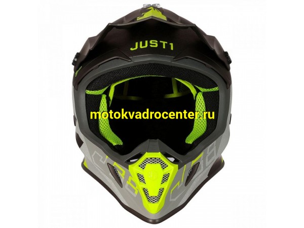Купить  Шлем Кросс JUST1 J38 KORNER Hi-Vis желтый/титановый матовый  р-р L  (шт) (SM 880-5605 купить с доставкой по Москве и России, цена, технические характеристики, комплектация фото  - motoserp.ru