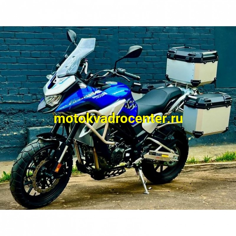 Купить  Мотоцикл внедорожный Regulmoto Discovery 400 Синий (ЭПТС) Тур-эндуро, двиг.  CF, ABS , инжект., 6КПП, жидк.охлажд, видеорегистратор, + кофры (шт) купить с доставкой по Москве и России, цена, технические характеристики, комплектация фото  - motoserp.ru
