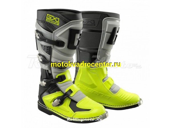 Купить  Мотоботы кросс. GAERNE GX-1 Hi-Vis (защ. голени), желтый/серый/черный р-р 46" (Ч/З) (пара) (SM 953-8428 купить с доставкой по Москве и России, цена, технические характеристики, комплектация фото  - motoserp.ru