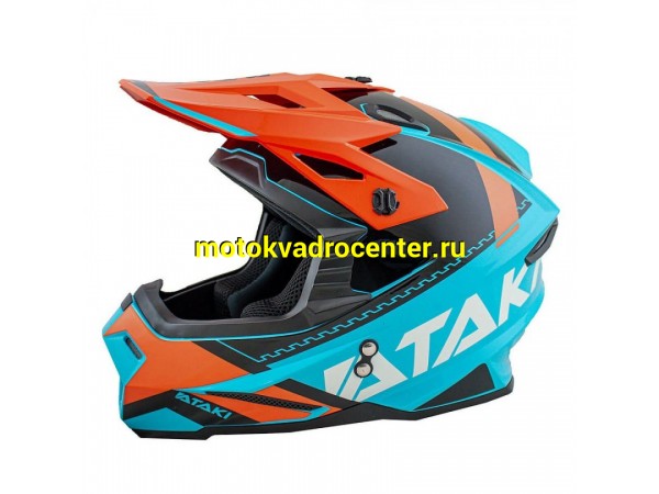 Купить  Шлем Кросс Ataki JK801 Valor оранжевый/голубой глянцевый р-р L  (шт)  (SM 941-6546 купить с доставкой по Москве и России, цена, технические характеристики, комплектация фото  - motoserp.ru