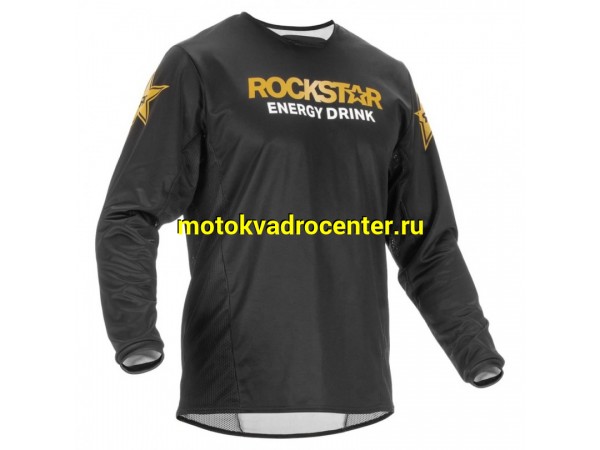 Купить  Джерси (футболка для мотокросса) FLY RACING KINETIC ROCKSTAR черная/золотая (2XL) 2023 (шт)  (SM 375-0332X купить с доставкой по Москве и России, цена, технические характеристики, комплектация фото  - motoserp.ru