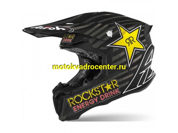 Купить  Шлем Кросс AIROH TWIST 2.0 ROCKSTAR 22 MATT (S) (шт) (AIROH купить с доставкой по Москве и России, цена, технические характеристики, комплектация фото  - motoserp.ru