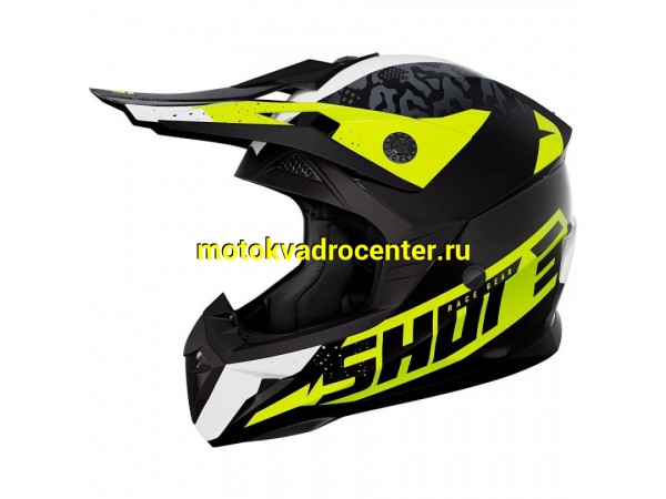 Купить  Шлем Кросс Shot PULSE AIRFIT черный/белый/желтый (глянцевый) (XS) (SM 941-2058 купить с доставкой по Москве и России, цена, технические характеристики, комплектация фото  - motoserp.ru