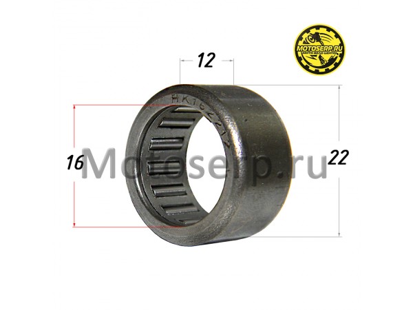 Купить  Подшипник игольчатый 16*22*12  HK1612 вилки маятника (шт) (Мир 49293 купить с доставкой по Москве и России, цена, технические характеристики, комплектация фото  - motoserp.ru
