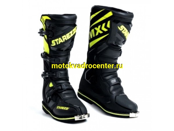 Купить  Мотоботы кросс. STAREZZI Roma Black Fluo Yellow  р-р 39" черные/салатовые (N/Q) (пар) (Progas 000076 купить с доставкой по Москве и России, цена, технические характеристики, комплектация фото  - motoserp.ru