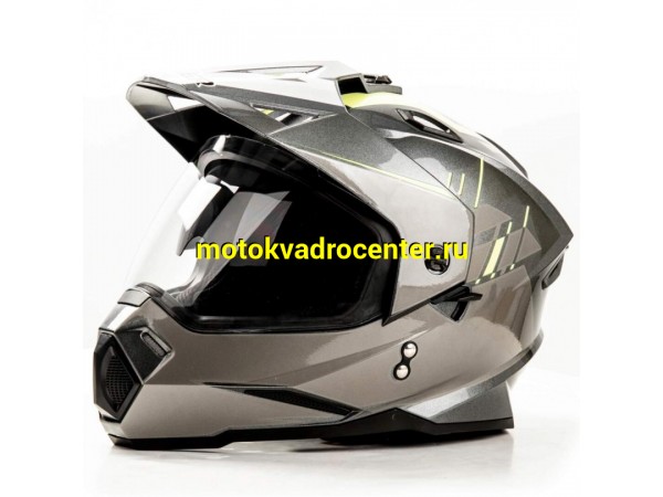 Купить  Шлем Кросс HIZER J6802 (мотард) (S) gray/lemon 1350гр.  (шт) (ML 13537 купить с доставкой по Москве и России, цена, технические характеристики, комплектация фото  - motoserp.ru