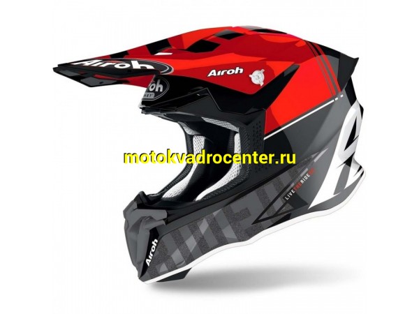 Купить  Шлем Кросс AIROH TWIST 2.0 TECH (RED GLOSS) (XL) (шт) (AIROH TW2T55 купить с доставкой по Москве и России, цена, технические характеристики, комплектация фото  - motoserp.ru