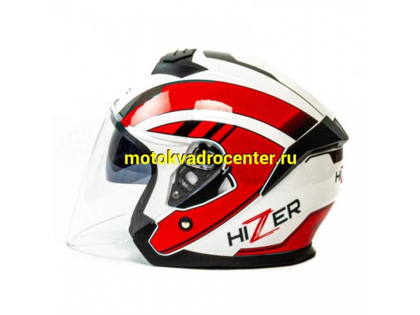 Купить  Шлем открытый  со стеклом HIZER J222 (S) #1 White/Red (2 визора) (шт) (ML 13518 купить с доставкой по Москве и России, цена, технические характеристики, комплектация фото  - motoserp.ru