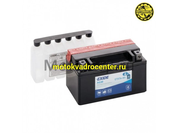 Купить  Аккумулятор 12в  6а (150x87x93) EXIDE ETX7A-BS 90 А прям. пол. 6 Ач  (шт)  (0 купить с доставкой по Москве и России, цена, технические характеристики, комплектация фото  - motoserp.ru