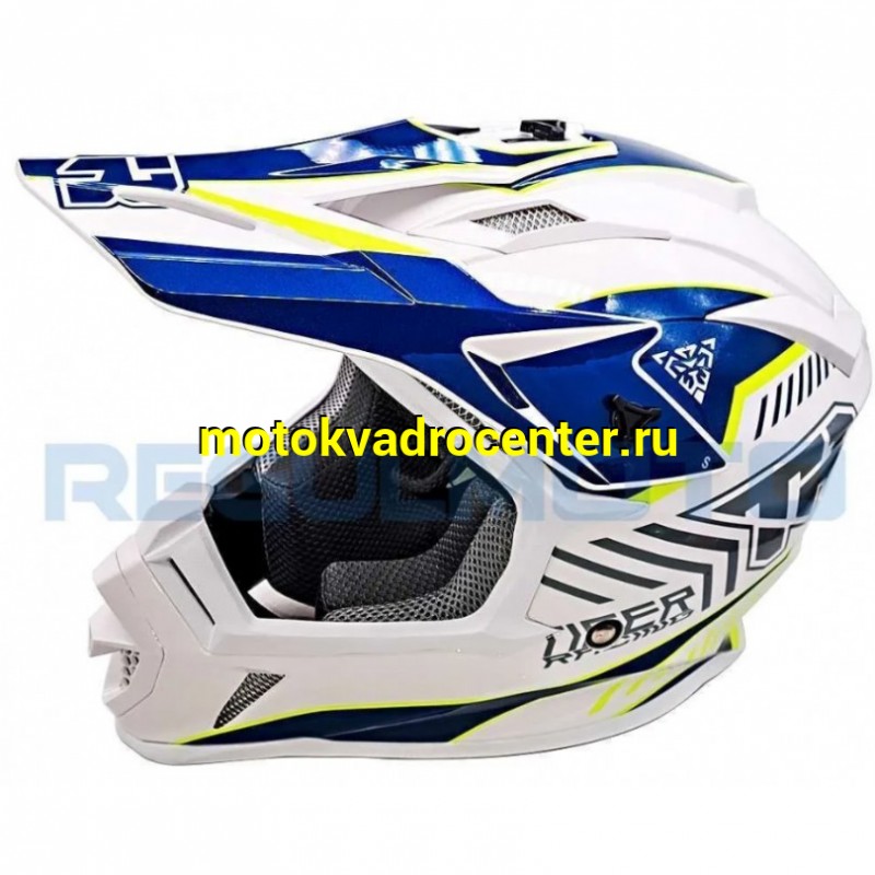 Купить  Шлем Кросс KIOSHI TR H637 белый/синий/зеленый (Глянцевый) р-р XL (шт) (Regul 111222-19 купить с доставкой по Москве и России, цена, технические характеристики, комплектация фото  - motoserp.ru