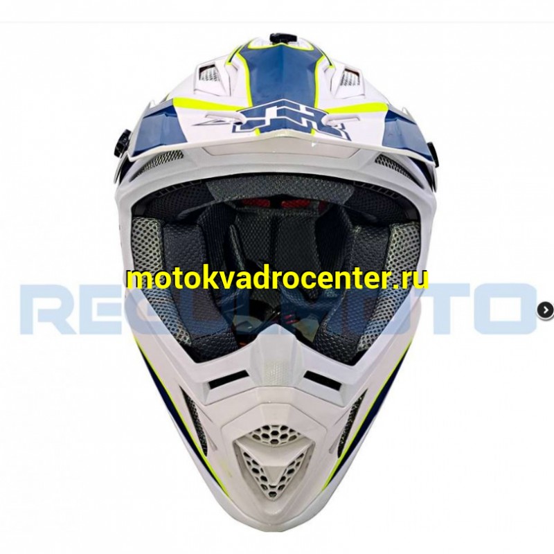 Купить  Шлем Кросс KIOSHI TR H637 белый/синий/зеленый (Глянцевый) р-р XL (шт) (Regul 111222-19 купить с доставкой по Москве и России, цена, технические характеристики, комплектация фото  - motoserp.ru