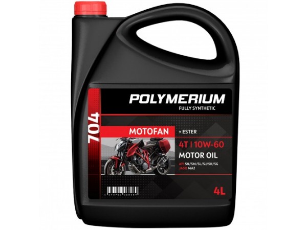 Купить  Масло POLYMERIUM MOTOFAN 704 10W60 4T 4L синт (шт) (plmmf470410604 купить с доставкой по Москве и России, цена, технические характеристики, комплектация фото  - motoserp.ru