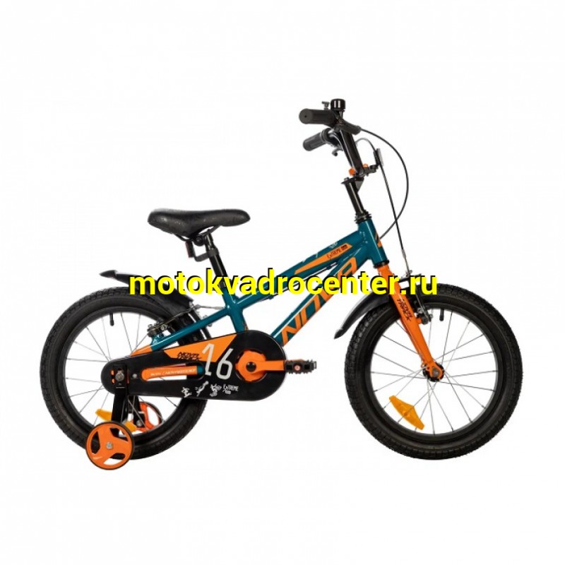 Купить  16" NOVATRACK EXTREME синий/ор (НОВАТРЕК ЭКСТРИМ) 16"; 1ск ; рама-алюм; тормоз-V-Brake (шт) (ART (M купить с доставкой по Москве и России, цена, технические характеристики, комплектация фото  - motoserp.ru