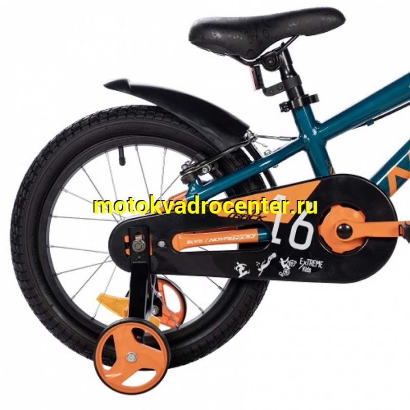 Купить  16" NOVATRACK EXTREME синий/ор (НОВАТРЕК ЭКСТРИМ) 16"; 1ск ; рама-алюм; тормоз-V-Brake (шт) (ART (M купить с доставкой по Москве и России, цена, технические характеристики, комплектация фото  - motoserp.ru