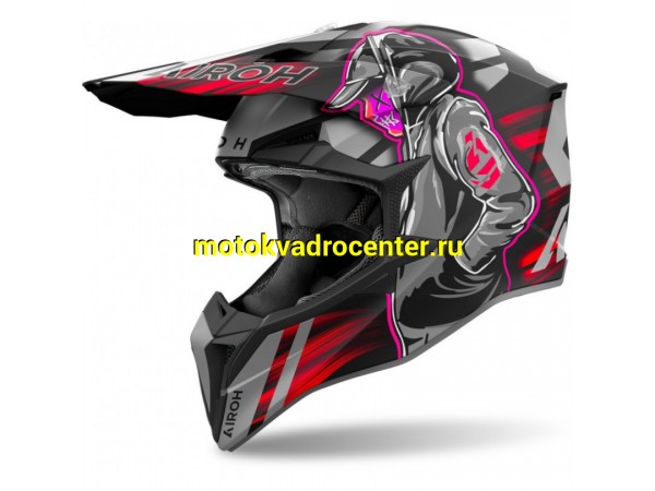 Купить  Шлем Кросс AIROH WRAAAP CYBER RED MATT (M) (шт) (AIM WRC55-M купить с доставкой по Москве и России, цена, технические характеристики, комплектация фото  - motoserp.ru