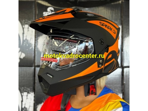 Купить  Шлем Кросс SPARX dual sport (мотард) Matador (JK802) оранжевый матовый р-р XS (шт) (CK купить с доставкой по Москве и России, цена, технические характеристики, комплектация фото  - motoserp.ru