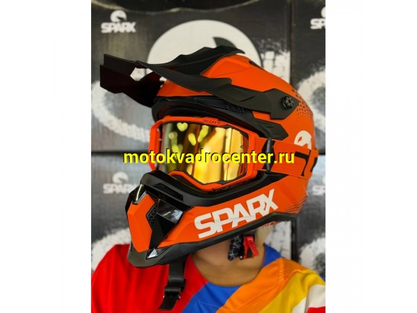 Купить  Шлем Кросс SPARX Raptor (JH-601) оранжевый/черный р-р XL (шт) (CK купить с доставкой по Москве и России, цена, технические характеристики, комплектация фото  - motoserp.ru