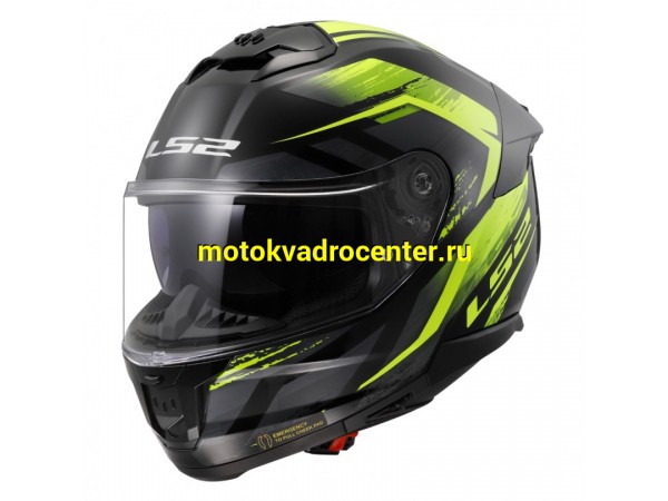 Купить  Шлем закрытый LS2 FF808 STREAM 2 FURY black Hi-Vis Yellow (XXL) интеграл (шт) (LS2 купить с доставкой по Москве и России, цена, технические характеристики, комплектация фото  - motoserp.ru